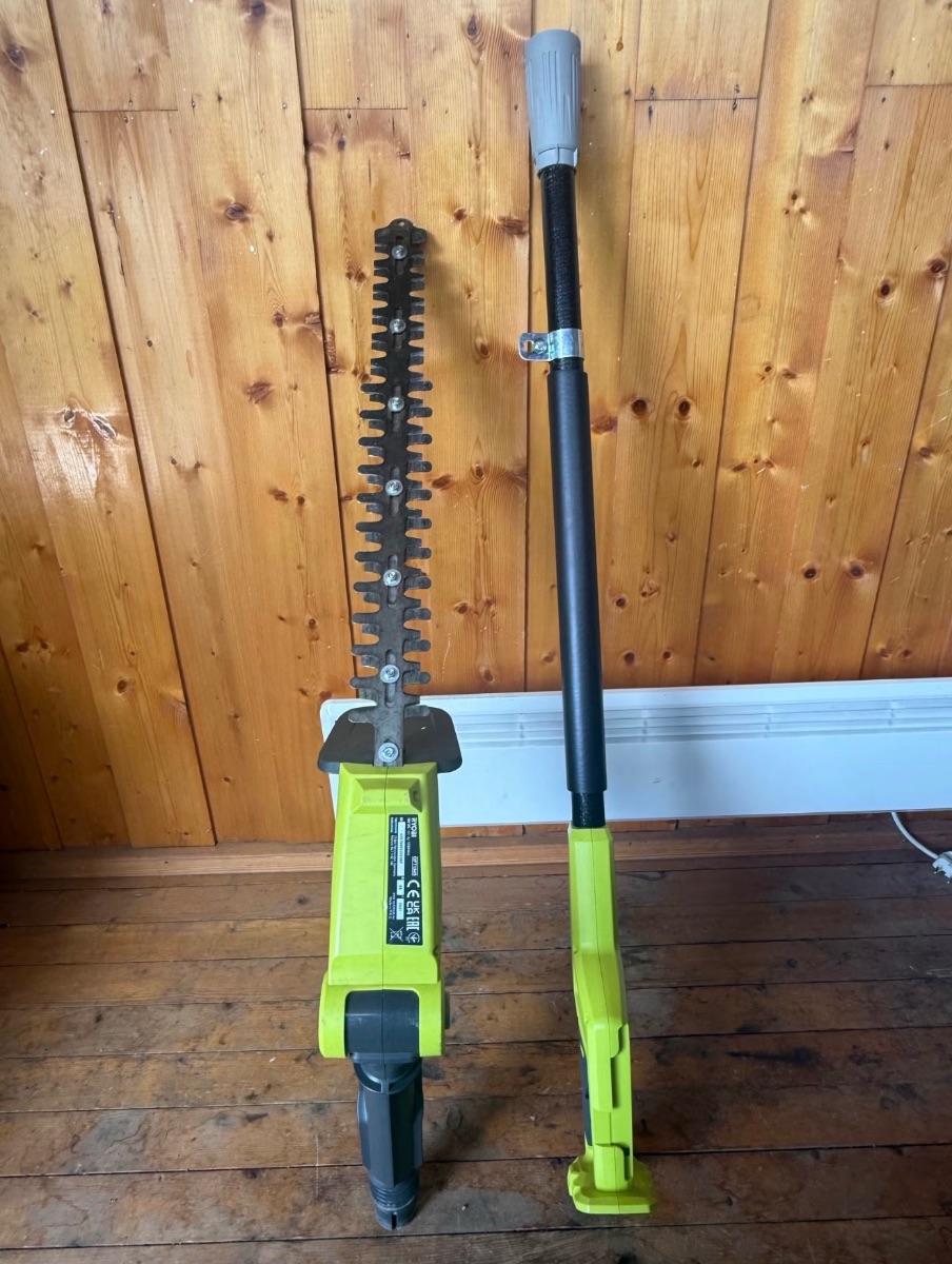 Ryobi hekksaks/hekketrimmer med teleskopstang